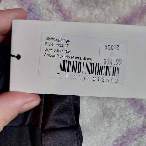 Dress Pants Baby Boy Ribbed Stripe Black TINY UNIVERSE NWT 3-6m - Picture 2 of 5